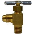 Midland Metal Needle Valve, 38 x 14 Nominal, Male Flared x MIP, 150 psi, Brass Body, 184 H 46040